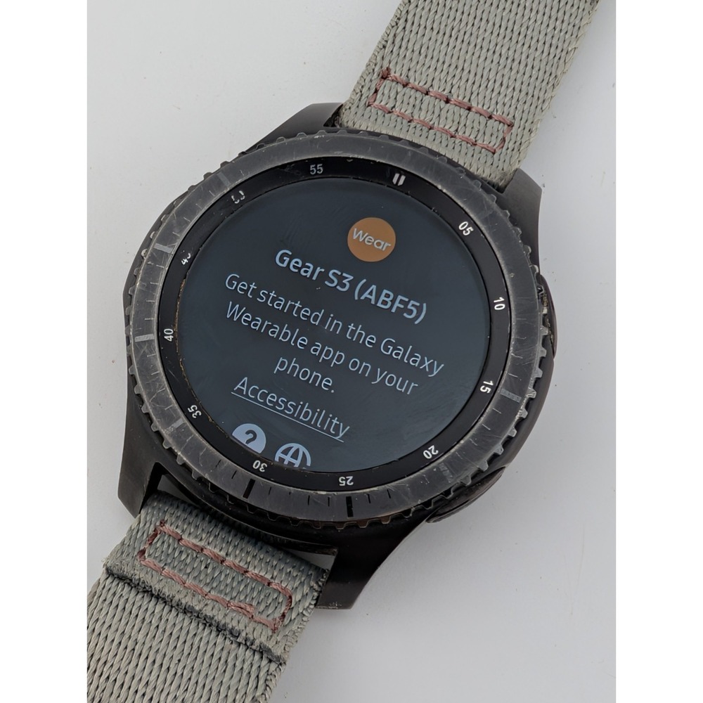 Samsung Gear S3 Frontier Watch SM-R765A 48mm Stainless Case‎ Canvas Band